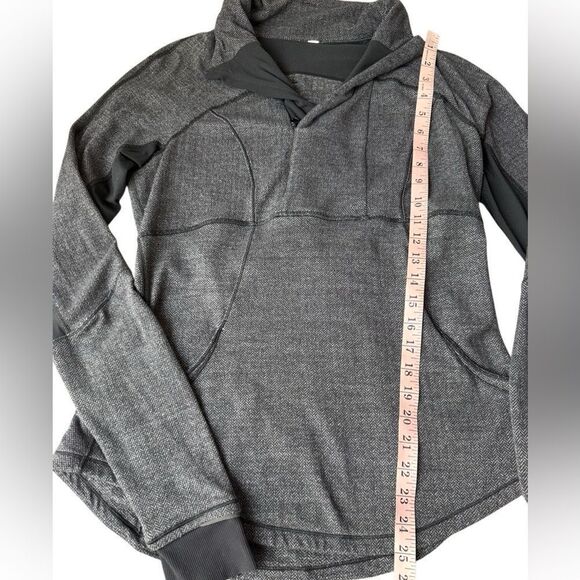 Lululemon Base Runner 1/2 Zip Heathered Herringbone Black Size 10 - Picture 12 of 12